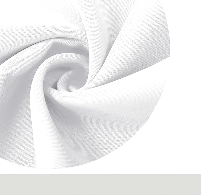 DWCN White Curtains for Living Room Thermal Insulated, 50% Light Blocking Curtains for Bedroom, Dining Room Window, W 42x L 63 Inch, Set of 2 Rod Pocket Curtain Panels