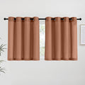 NICETOWN Caramel Linen Curtains for Kitchen, Thick Flax Small Window Treatments Semi Sheer Privacy Assured with Light Through for Cafe/Bathroom, W55 x L36, 2 Panels