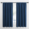 NICETOWN Window Curtains for Bedroom, Moroccan Blue, 2 Panels, W42 x L48 -Inch, Home Decoration Thermal Insulated Rod Pocket Blackout Blinds & Drapes for Small Windows