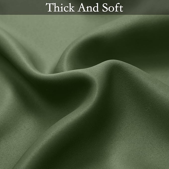 SimpleHome Ombre Room Darkening Curtains for Living Room, Light Blocking Sage Green to Grey White Thick Thermal Insulated Grommet Window Curtains Drapes for Bedroom, 2 Panels, 52x84 inches Length