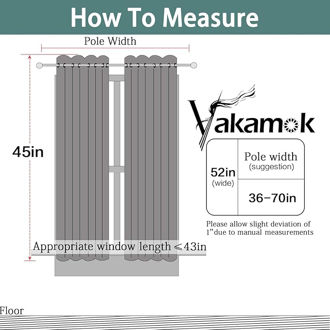 Yakamok 100% Blackout Curtains for Bedroom, Thermal Insulated 2-Layer Lined Blackout Drapes, Full Blackout Curtain Panels for Living Room(Burgundy Red, 2 Panels, 52W x 45L Inch)
