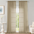 OWENIE Taupe Sheer Curtains 120 Inches Long 2 Panels Set, Airy Lightweight Sheer Taupe Curtains for Living Room Bedroom, Farmhouse Voile Filmy Rod Pocket Curtains Drapes, 2 Pcs, Each 59" Wx120 L Inch