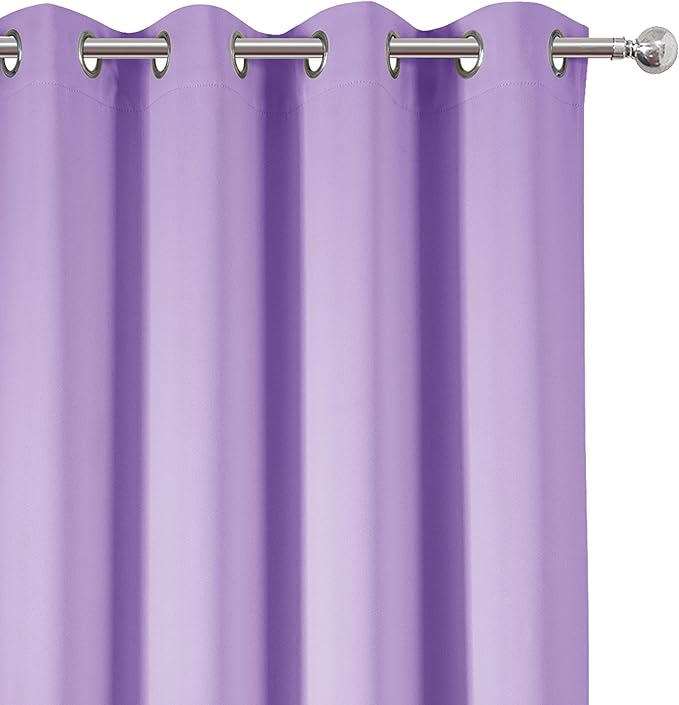 LEMOMO Lavender Blackout Curtains 52 x 54 Inch Length/Set of 2 Curtain Panels/Thermal Insulated Room Darkening Blackout Curtains for Bedroom