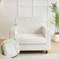 Couch Cushion Covers for Sofa Couch Covers Wear-Resistant Universal Sofa Cover Washable Stretch for Sectional Slipcovers (Texture-Cream White,Large Single Seat Cover)