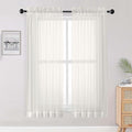 OWENIE Sheer Ivory Curtains, Sheer Curtains 63 inch Length 2 Panels Set, Rod Pocket Voile Fimly Sheer Drapes for Living Room Bedroom, 2pcs, Ivory, Each 59" W x 63" L