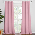 NICETOWN Patio Glass Door Blackout Curtains for Bedroom/Living Room, Privacy Panel Drapes for Dining Room and Guest Room (Crystal Pink, 42 inches Wide x 95 inches Long, 1 Pair)