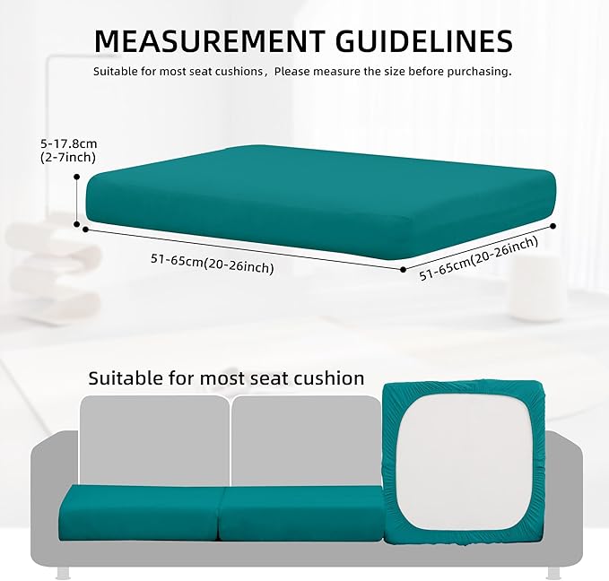 14Pcs Outdoor Cushion Covers, Patio Cushion Covers,Stretch Elastic Slipcovers, Replacement Washable & Reusable Furniture Protector for Patio Couch (Peacock Blue,Cover Only)