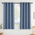 NICETOWN Room Darkening Draperies Curtains Panels, 2 Panels Stone Blue W52 x L63