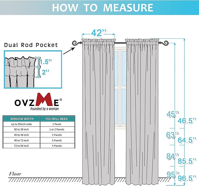 OVZME Black Sheer Curtains 84 Inches Long 2 Panel Sets, Solid Color Lightweight Voile with Light Filter for Sliding Door, Living Room&Bedroom (W42 x L84, 1 Pair)
