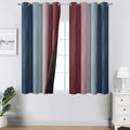 Estelar Textiler Navy Blue and Burgundy Red Ombre Blackout Curtains 54 Inch Length for Kitchen, Room Darkening Thermal Insulated Energy Efficient Grommet Drapes for Bedroom,52x54 Inch,2 Panels