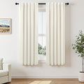 Pitalk 72 Inch Curtains for Living Room Black Out Linen Back Tab Loops Room Darkening Blackout Thermal Insulated Curtain for Bedroom 72 Inch Length 2 Panels Set Cream Ivory Off White Wide 38 x 72 Long