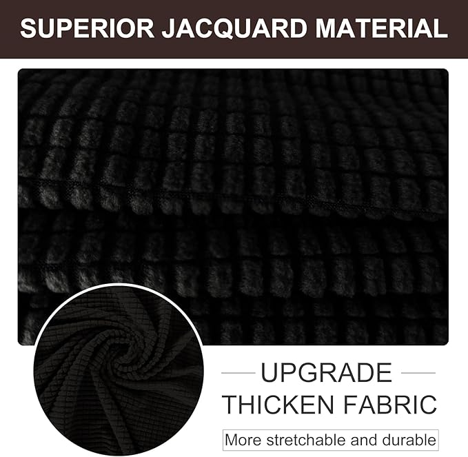 U-NICE HOME Stretch Couch Cover Sofa Cover Sofa Slipcover Furniture Protector for 3 Cushion Couch Sofa Pet Friendly(Sofa, Black)
