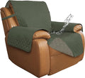 ISSUNTEX Double Protection 100% Waterproof Recliner Covers for Living Room, Reversible Furniture Protector Recliner Couch Sofa Slipcover for Dogs, Pets, Kids (Oversized Recliner, Greyish Green/Beige)