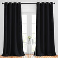 NICETOWN Blackout Black Curtains 102 inches Long 2 Panels Burg, Grommet Thermal Curtains Light Blinds Room Darkening Window Treatments for Bedroom, 2 Panels, W52 x L102