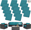 Outdoor Cushion Covers Set,14PCS Patio Furniture Couch Seat Slipcovers, Replacement for Sofa Sectional Chair(Cover，Only)