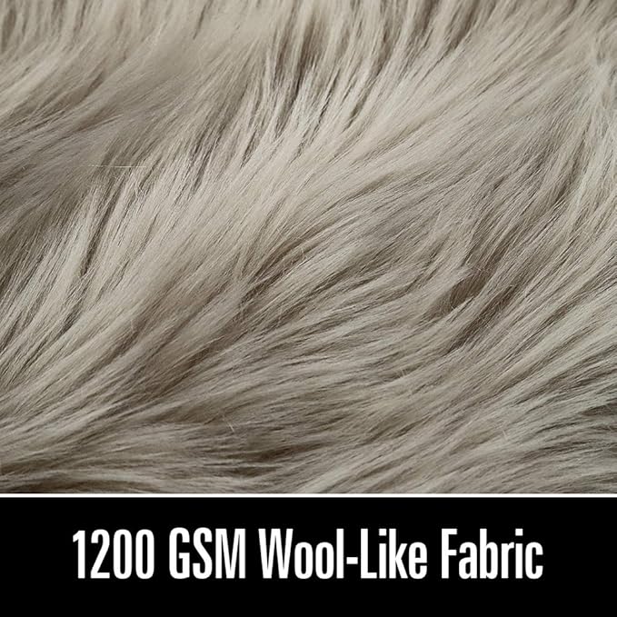 LOCHAS Soft Fluffy Faux Fur Rugs for Bedroom Bedside Rug 2x3 Feet, Washable, Furry Sheepskin Area Rug for Living Room Girls Room, Luxury Shag Carpet Home Decor, Beige