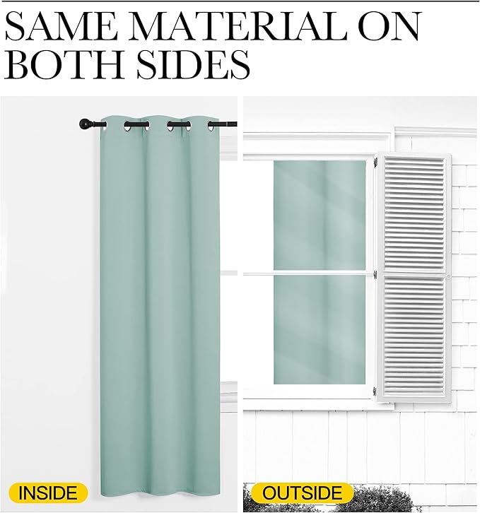 NICETOWN Aqua Blue Blackout Curtains 102" Long for Office, Dining Room, Guest Room, 55" Wide by 102" Long, 2 Pieces, Sound Reducing Heat and Cold Block Curtain Panels for Modern Room Decorative