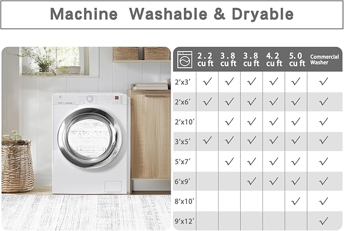 Moroccan Washable Rugs 8x10 Area Rugs for Living Room,Bedroom,Dining Room- Large Ultra Soft Faux Wool Retro Carpet,Non Slip&Non-Shedding Low Pile Vintage Print Rug for Home Office-(Gray-White)