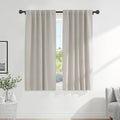 PONY DANCE Blackout Curtains, Black Blackout Curtains for Bedroom - 2 Panels, 42x84 Inch, Room Darkening Drapes for Living Room, Back Tab and Rod Pocket Cream Drapes