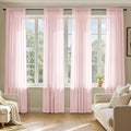 MIULEE Blush Pink Sheer Curtains 96 Inches Long, 4 Panels Set, Light Filtering Rod Pocket Voile Drapes for Living Room and Bedroom, Airy Soft Fabric Window Treatments, 42 x 96 Inches