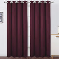 LEMOMO Burgundy Red Thermal Blackout Curtains/52 x 108 Inch/Set of 2 Panels Room Darkening Curtains for Bedroom