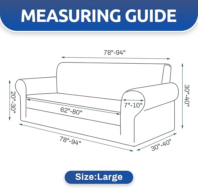 KEKUOU Stretch Sofa Cover Slipcover ，Couch Covers for 3 cushion couch sofa pet friendly (78"-94") Furniture Protector Sofa with Elastic Bottom for Kids,Dog, Jacquard Small Checked(Large,Greyish Green)