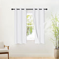 NICETOWN 100% Blackout White Curtains 63 inch Length, Grommet Thermal Insulated Window Treatment Heat Reducing Drapes for Bedroom/Kids Room, W52 x L63, 2 Panels