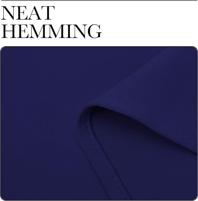 NICETOWN Curtains for Bedroom, Blackout Draperies, All Season Thermal Insulated Solid Rod Pocket Top Blackout Curtains & Drapes for Kid's Room (Navy Blue, 1 Pair, 42 x 63 Inch)
