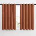 NICETOWN Half Window Curtains for Bedroom - Grommet Modern Thermal Insulated Blackout Window Treatments Sound Reducing for Nursery/Kitchen, Burnt Orange, W66 x L54, Set of 2