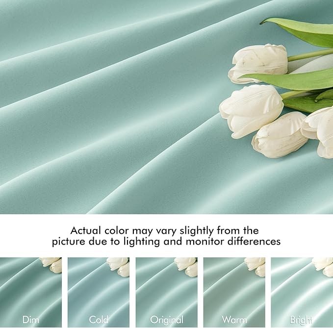 MIULEE Aqua Back Tab Blackout Curtains 102 Inch Long 2 Panels Set for Bedroom, Rod Pocket/Pinch Pleated Thermal Insulated Living Room Darkening Light Blocking Floor to Ceiling Drapes