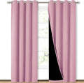 NICETOWN Full Shading Curtains 90" Long 2 Panels Set for Windows, Super Heavy-Duty Black Lined Blackout Curtains for Bedroom, Privacy Assured Window Treatment (Crystal Pink, Pack of 2, 52" W)