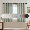 H.VERSAILTEX Living Room Linen Curtains - Semi Sheer, Nickel Grommet Energy Saving Light Filtering Window Treatments Panels for Bedroom, Sea Grass, 2 Panels, 52 x 96 Inch