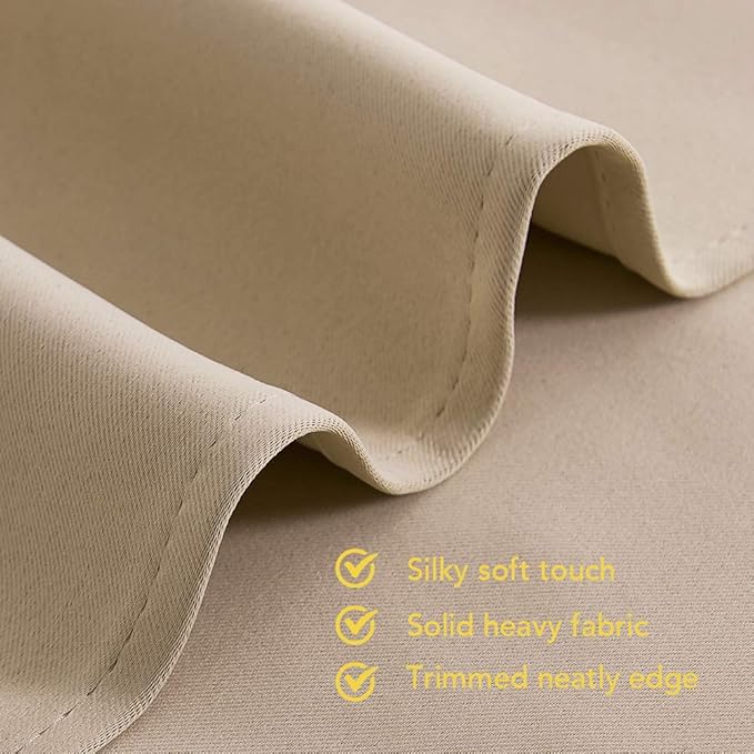 NICETOWN Room Darkening Draperies Window Curtain Panels, Biscotti Beige, 2 Panels, W42 x L80 -inch, Thermal Insulated Grommet Room Darkening Curtains for Bedroom