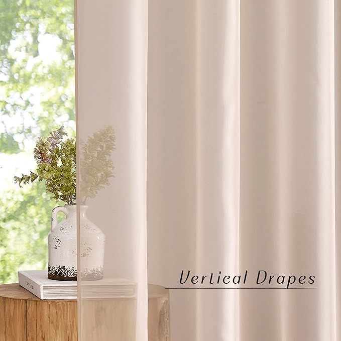 NICETOWN Voile Sheer Curtains 63 inch Length, Grommet Soft Window Treatments Lightweight & Airy Light Filtering Drapes for Bedroom/Kids Room, Taupe, W54 x L63, 2 Pieces