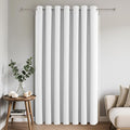 Joydeco Blackout Patio Sliding Door Curtains 96 Inches Long, Grommet Privacy Room Divider Curtains, Extra Wide Thermal Blackout Drapes for Bedroom Living Room (Pure White, 100Wx96L, 1 Panel)