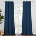 NICETOWN Patio Blackout Curtains - Glass Door Drapes, Privacy Panel for Bedroom, Living & Dining Room (Moroccan Blue, 42 x 95 Inches, 1 Pair)