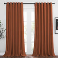 NICETOWN Bedroom Blackout Curtains Panels - Triple Weave Energy Saving Thermal Insulated Solid Grommet Blackout Draperies for Patio (80 inches by 108 Inch,Burnt Orange, Set of 2)