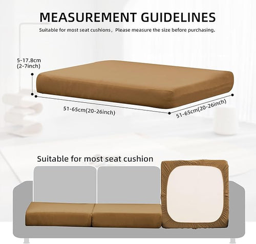 14Pcs Outdoor Cushion Covers, Patio Cushion Covers,Stretch Elastic Slipcovers, Replacement Washable & Reusable Furniture Protector for Patio Couch (Camel Color,Cover Only)