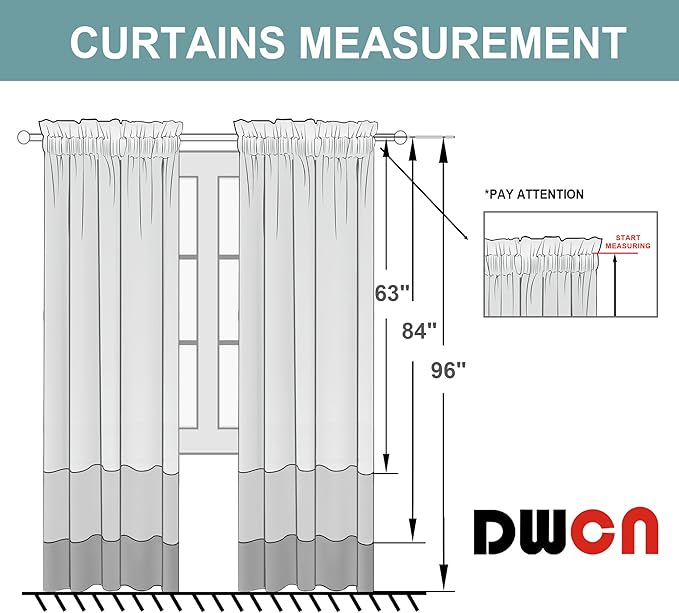 DWCN Blackout Curtains Room Darkening Thermal Insulated Bedroom Curtains Window Curtain Panels, 42 x 84 inches Long, Set of 2 Silver Grey Rod Pocket Drapes