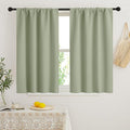 RYB HOME Short Blackout Curtains for Bedroom, Room Darkening Insulated Summer Heat Light UV Blocking Energy Saving Drapes for Nursery, Width 34 by Length 45, Sage Green, Set of 2