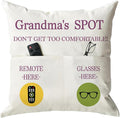 ONFAON Grandma Gifts, Grandma's Spot Throw Pillow Covers 18x18 Inch,Birthday Christmas Thanksgiving Day Gifts for Grandma Mom,2-Pocket