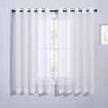 NICETOWN Sheer Curtains for Patio Door - Ring Top Voile Textured Soft Lightweight Curtains and Drapes Elegant for Bedroom/Kitchen/Living Room Home Decor, W70 x L63, White, 2 Panels