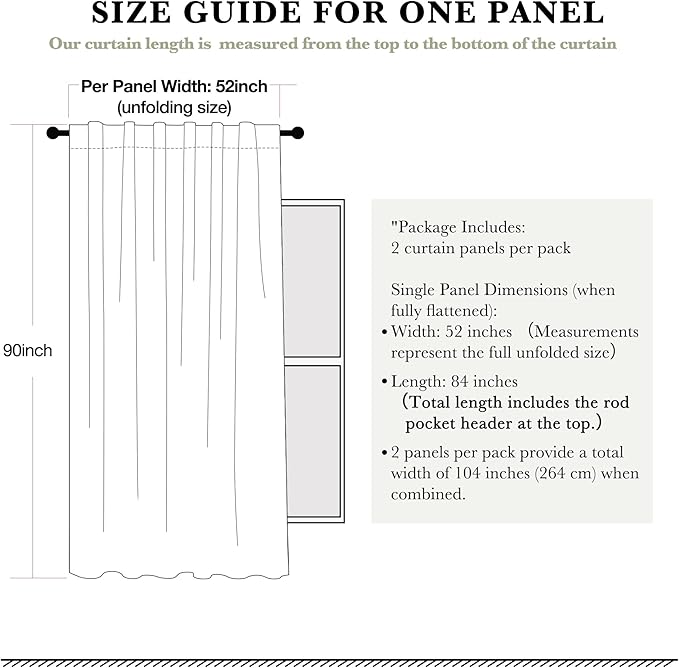 RYB HOME 100% Blackout Flax Linen Curtains 90 Inch Long, Light Block and Thermal Insulated Drapes, Total Blackout Curtains for Living Room/Bedroom/Nursery, 2 Panels, 52 Inch Wide, Mocha