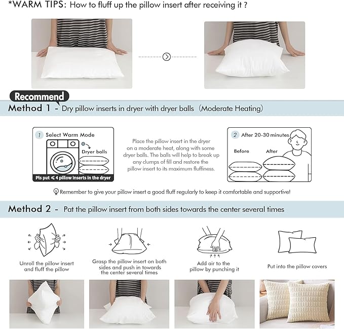 MIULEE Throw Pillow Insert Premium Pillow Stuffer Sham Rectangle Form for Decorative Cushion Bed Couch Sofa 18x22 Inch