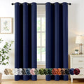 MIULEE Navy Blue Blackout Curtains for Bedroom Living Room 84 Inches Long 2 panels, Thermal Insulated Room Darkening Drapes Solid Grommet Top Noise Reducing Light Blocking Window Treatments 40x84 Inch