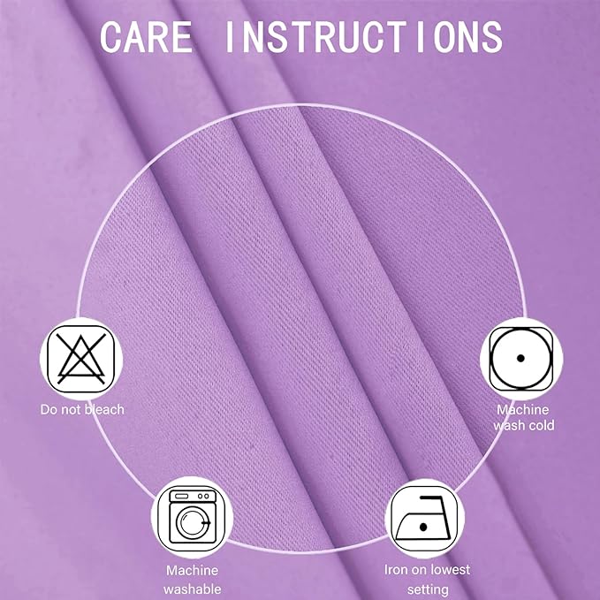 LEMOMO Blackout Curtains 66 x 54 Inch Long Lavender Curtains Set of 2 Panels Room Darkening Curtains for Bedroom and Living Room