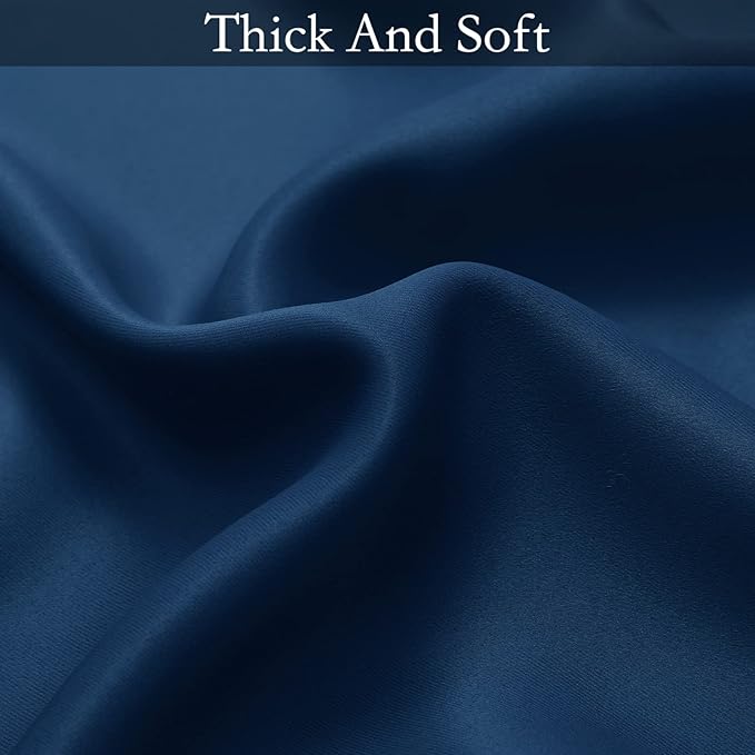 SimpleHome Ombre Room Darkening Curtains for Bedroom, Light Blocking Gradient Blue to Grey White Thermal Insulated Grommet Window Curtains/Drapes for Living Room,2 Panels, 52x84 inches Length