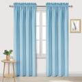 DWCN Blackout Curtains for Bedroom – Thermal Insulated Room Darkening Drapes for Living Room, Light Blue, W 42 x L 84 Inch, Set of 2 Rod Pocket Curtain Panels
