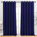 NICETOWN Blackout Room Divider Curtains 118 inches Long 2 Panels, Grommet Sliding Door Curtains Solid Window Treatments Sound Reducing for Living Room, W66 x L118, Navy Blue