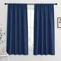 RYB HOME Extra Wide Blackout Curtains for Bedroom Living Room 63 inches Long, Thermal Insulated Privacy Drapes for Nursery Home Theater Dining Room, Width 62 by Length 63, Navy Blue, 2 Panels